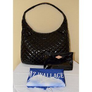 MZ Wallace Black Lacquer Large Metro Shoulder Bag
